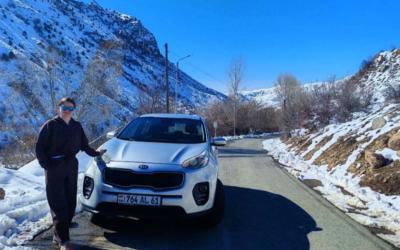 Armenia winter SUV rental snow road review safe driving Caravan